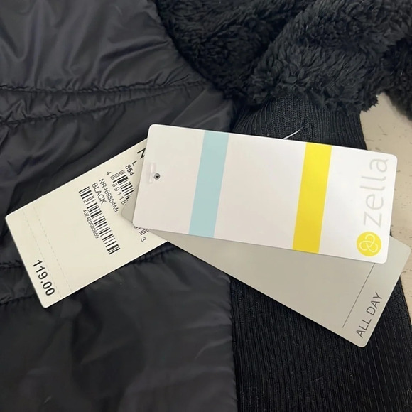 Zella Mixed Media Quilted & Sherpa Cozy Jacket in Black - NEW - Size Large - Picture 11 of 11